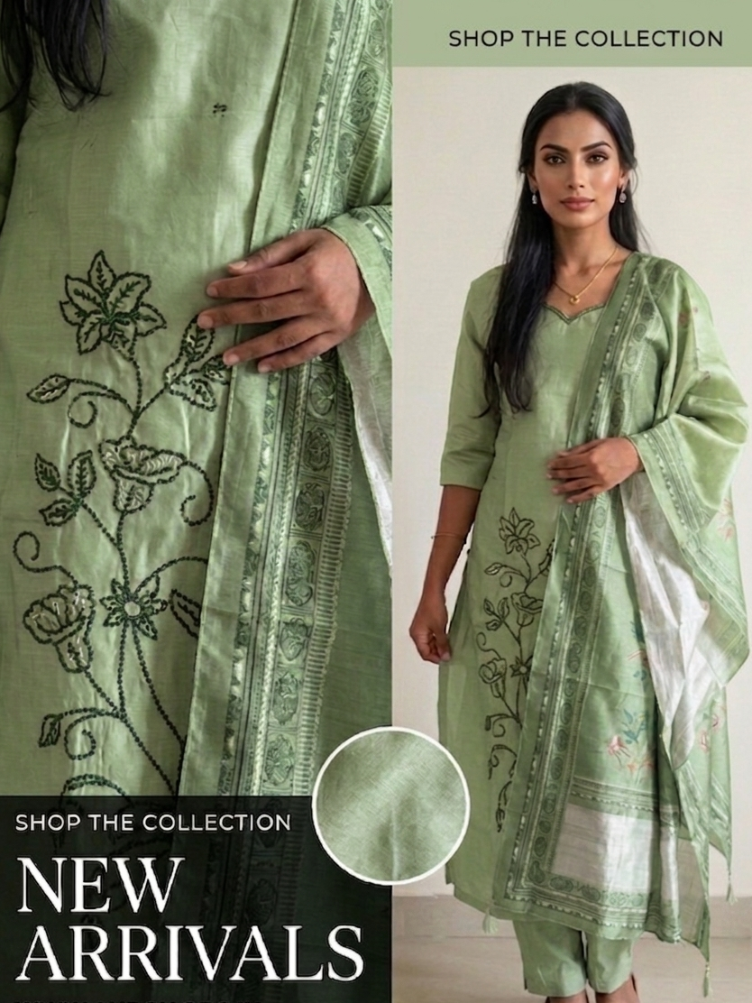 Kurti set with printed dupatta