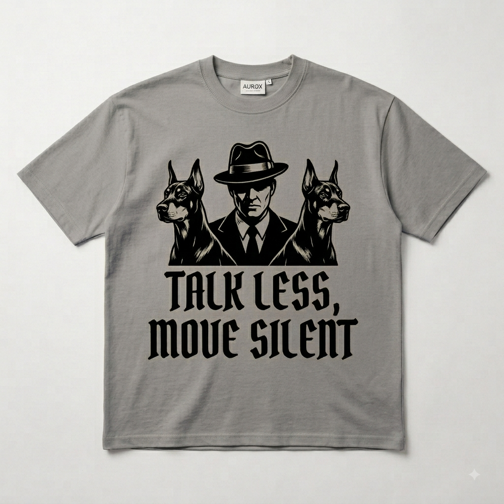 AUROX 'Outlaw Silence' Doberman Mafia Noir Graphic Tee