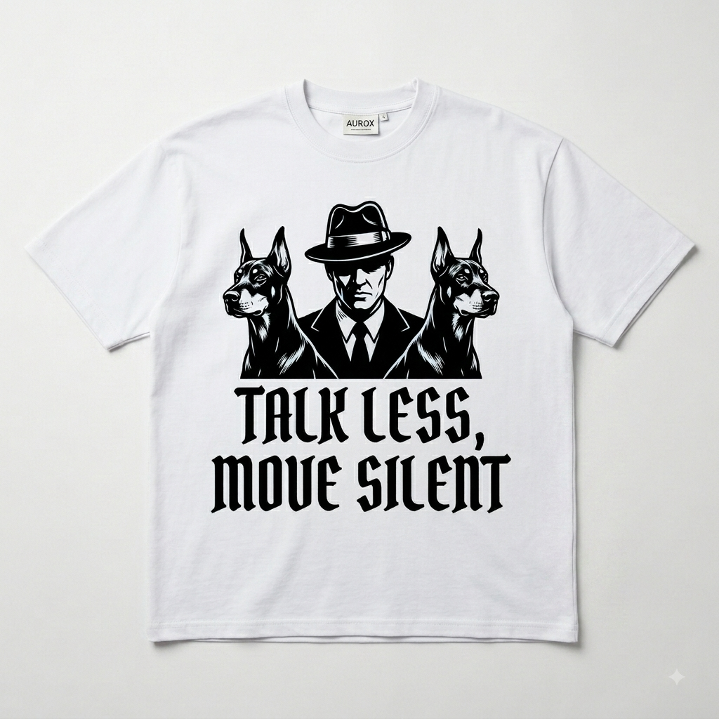 AUROX 'Outlaw Silence' Doberman Mafia Noir Graphic Tee