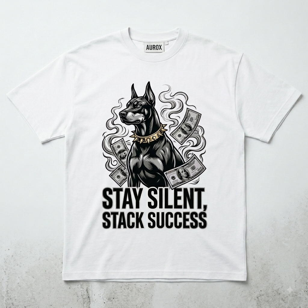 AUROX "STAY SILENT, STACK SUCCESS" Graphic Tee
