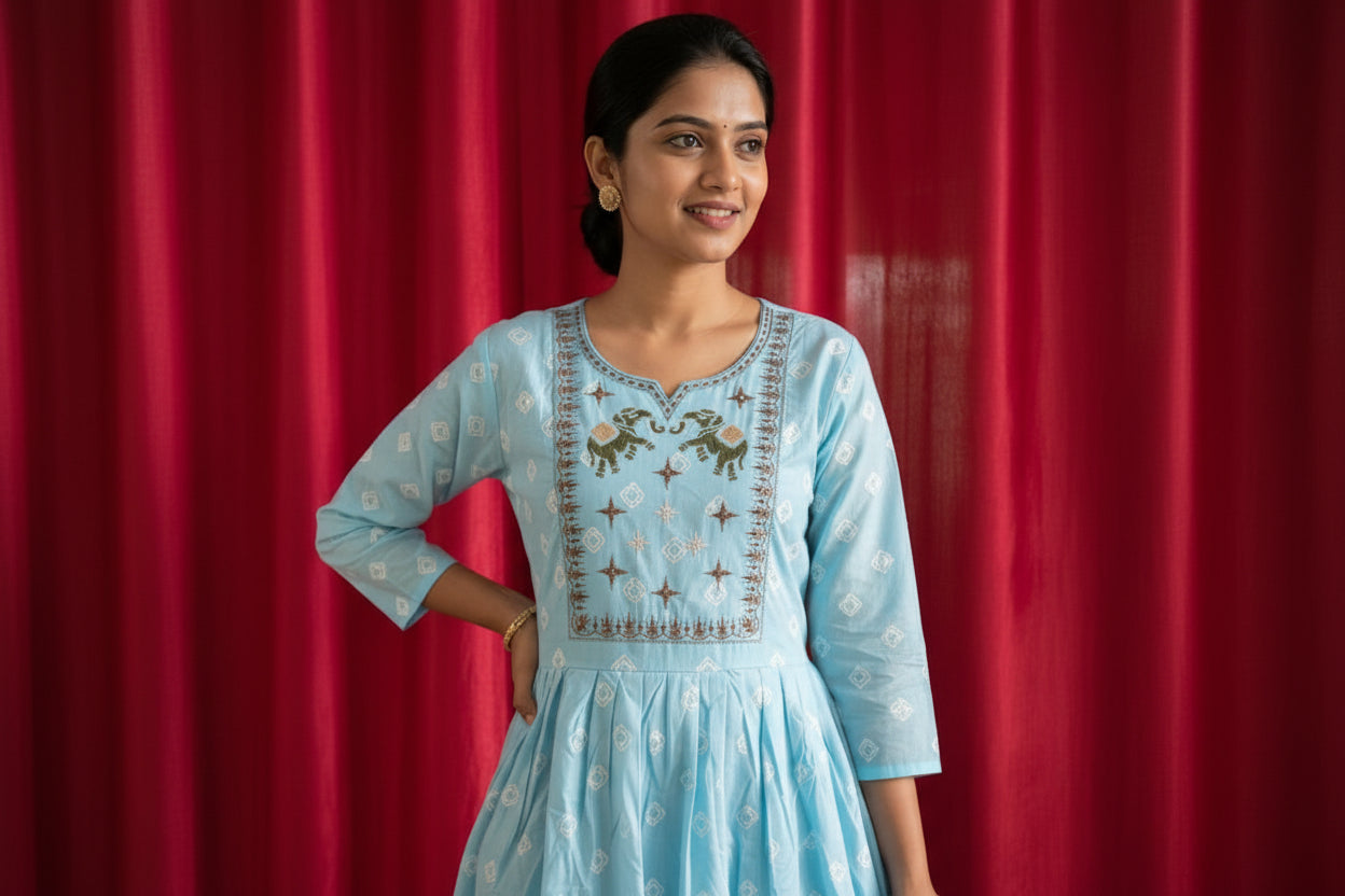 Sky-blue Kurta